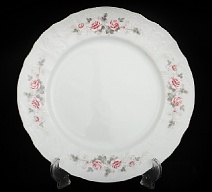 Тарелка десертная  Бледные розы, отводка платина 19 см