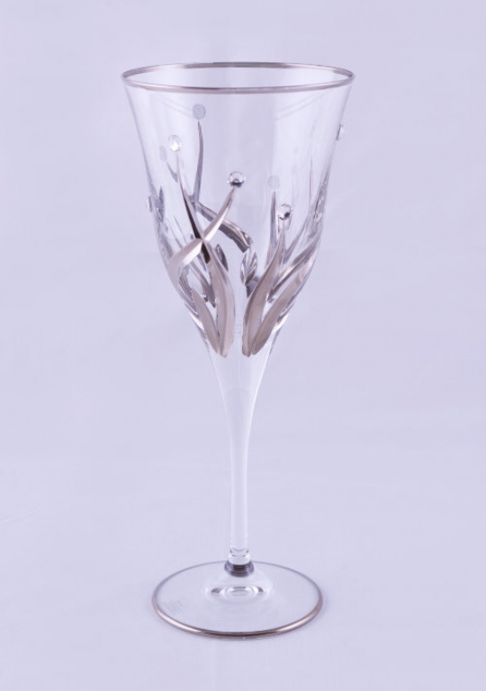 Набор бокалов для вина  Зара  с кристаллами и платиной