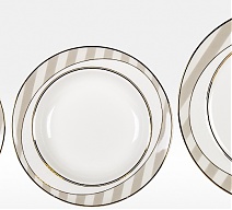 Набор тарелок  Серые полоски  на 6 персон 