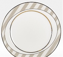 Набор закусочных тарелок  Серые полоски  на 6 персон 