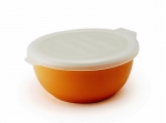 Фарфоровый лоток с пластиковой крышкой цвет: Молочный апельсин