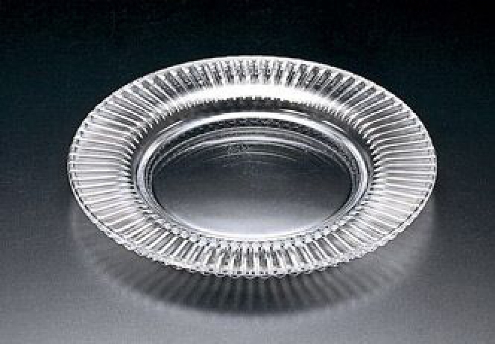 Алмазная тарелка. Конфетница Infinity 19см.. Фирма Soga Glass. Тарелки w221.