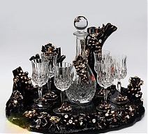 Набор для вина 7 пр. Виноград черный с кристаллами Сваровски