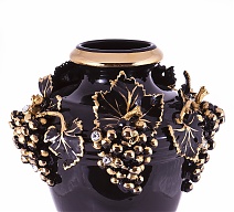 Ваза для цветов Виноград черная с кристаллами Сваровски