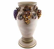Ваза для цветов Виноград натуральный с кристаллами Сваровски d-30 см, h-52 см